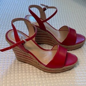 Vince Camuto Red Leather Wedges